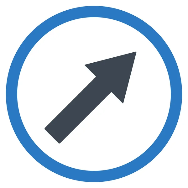 Up-Right Rounded Arrow Flat Vector Symbol — Stock vektor