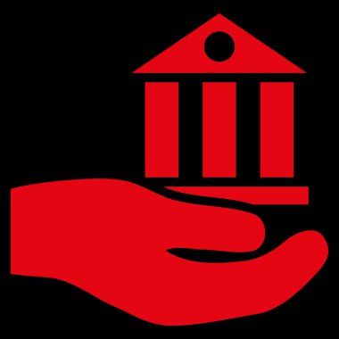 Banka hizmet düz vektör simgesi