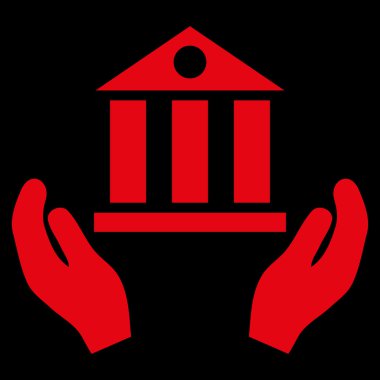 Banka hizmet düz vektör simgesi