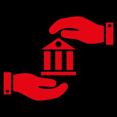 Banka hizmet düz vektör simgesi