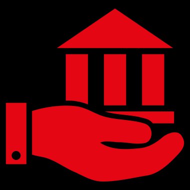 Banka hizmet düz vektör simgesi