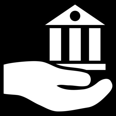 Banka hizmet düz vektör simgesi