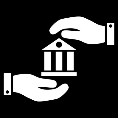 Banka hizmet düz vektör simgesi