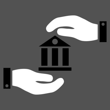 Banka hizmet düz vektör simgesi