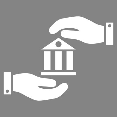 Banka hizmet düz vektör simgesi