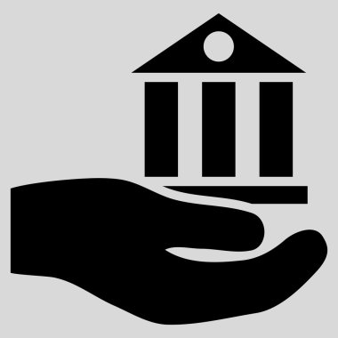 Banka hizmet düz vektör simgesi