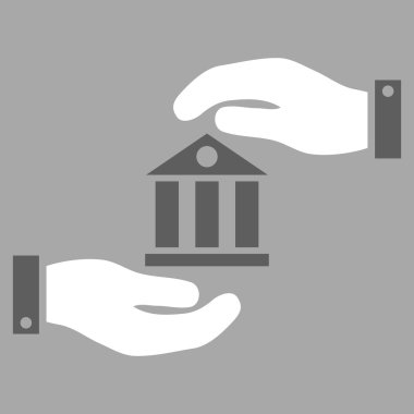 Banka hizmet düz vektör simgesi