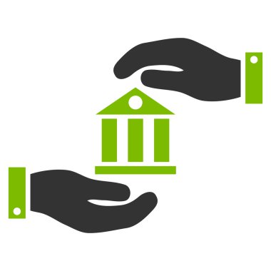 Banka hizmet düz vektör simgesi