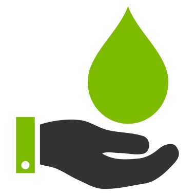 Su hizmet düz vektör simgesi