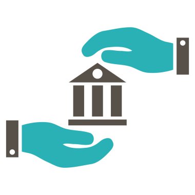 Banka hizmet düz vektör simgesi