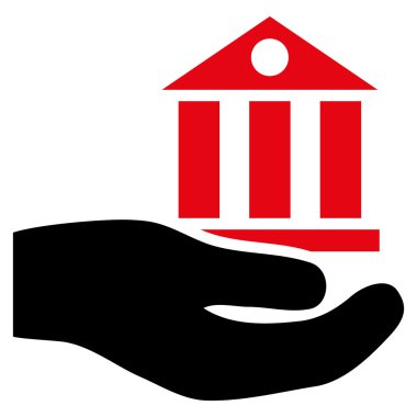 Banka hizmet düz vektör simgesi
