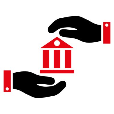 Banka hizmet düz vektör simgesi