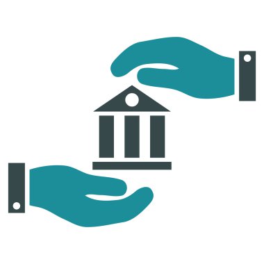 Banka hizmet düz vektör simgesi