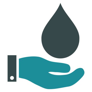 Su hizmet düz vektör simgesi