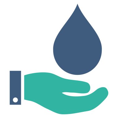 Su hizmet düz vektör simgesi