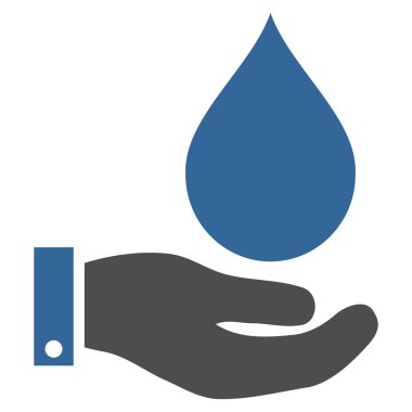 Su hizmet düz vektör simgesi