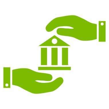 Banka hizmet düz vektör simgesi