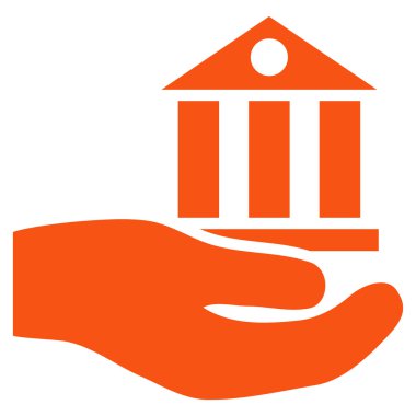 Banka hizmet düz vektör simgesi