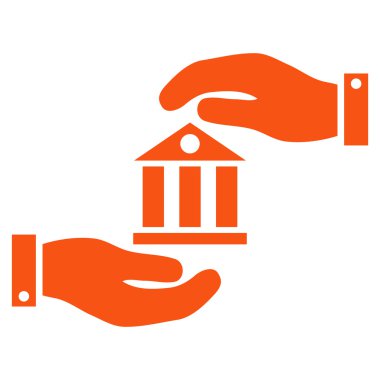 Banka hizmet düz vektör simgesi