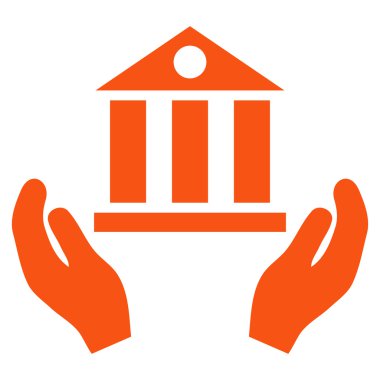 Banka hizmet düz vektör simgesi