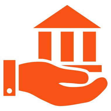 Banka hizmet düz vektör simgesi