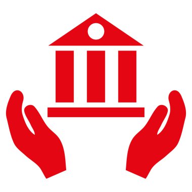 Banka hizmet düz vektör simgesi