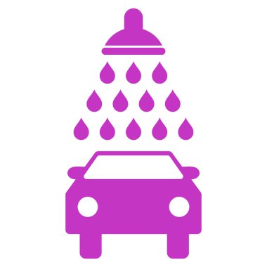 Araba duş düz vektör simgesi