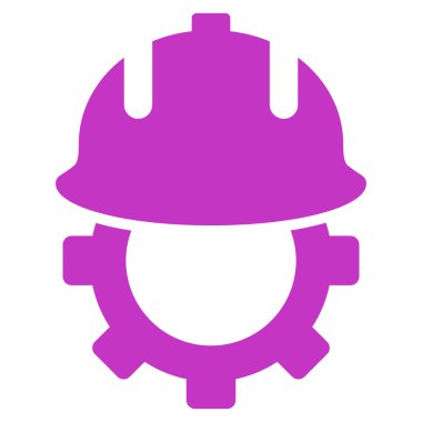 Geliştirme kask düz vektör simgesi