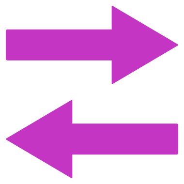 Horizontal Flip Arrows Flat Vector Symbol