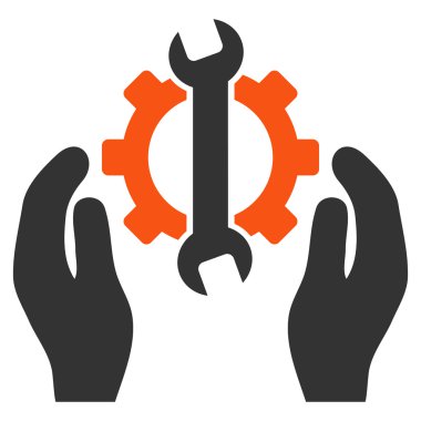 servis düz vektör sembolünü onar