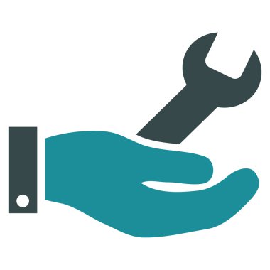 servis düz vektör sembolünü onar