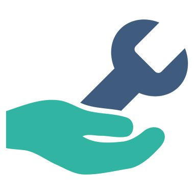 servis düz vektör sembolünü onar