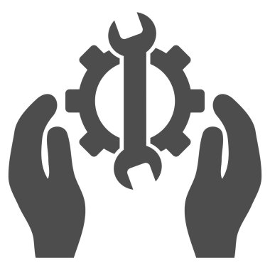 servis düz vektör sembolünü onar