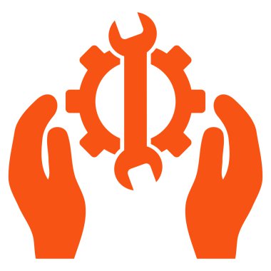 servis düz vektör sembolünü onar