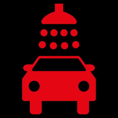 Araba duş düz vektör simgesi