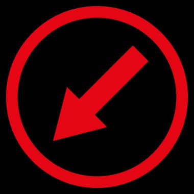 Down-Left Rounded Arrow Flat Vector Symbol
