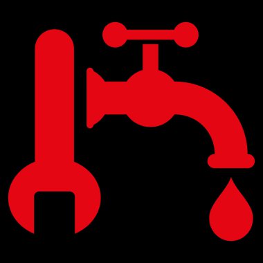 Sıhhi tesisat düz vektör simgesi