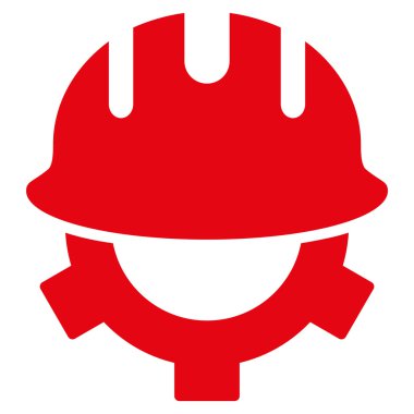 Geliştirme kask düz vektör simgesi