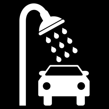 Araba duş düz vektör simgesi