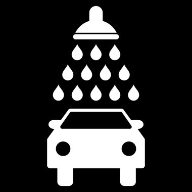 Araba duş düz vektör simgesi