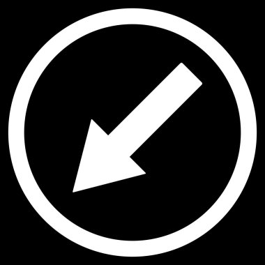 Down-Left Rounded Arrow Flat Vector Symbol