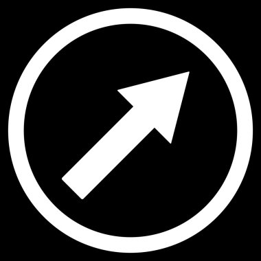 Up-Right Rounded Arrow Flat Vector Symbol