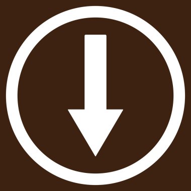 Down Rownded Arrow Flat Vector Symbol