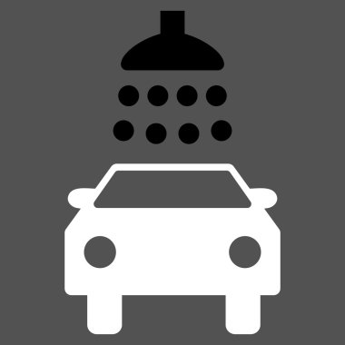 Araba duş düz vektör simgesi