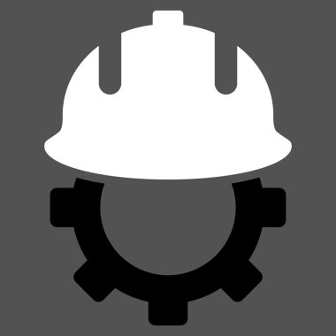 Geliştirme kask düz vektör simgesi