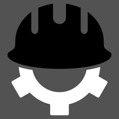 Geliştirme kask düz vektör simgesi