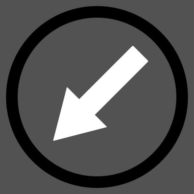 Down-Left Rounded Arrow Flat Vector Symbol