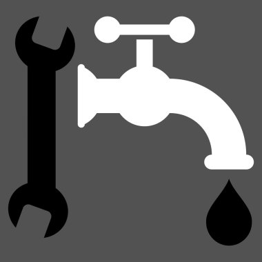 Sıhhi tesisat düz vektör simgesi