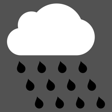Yağmur bulutu düz vektör simgesi