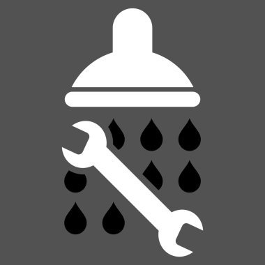 Duş sıhhi tesisat düz vektör simgesi